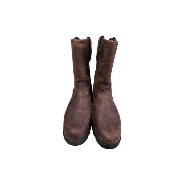 HyTest MetGuard Pull On Work Boots Brown Leather Oil Resistant ASTM 10W